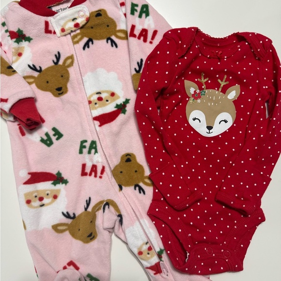 🎄 Girl’s Carter’s Holiday Bundle 🎄 Size: Newborn - Picture 1 of 5